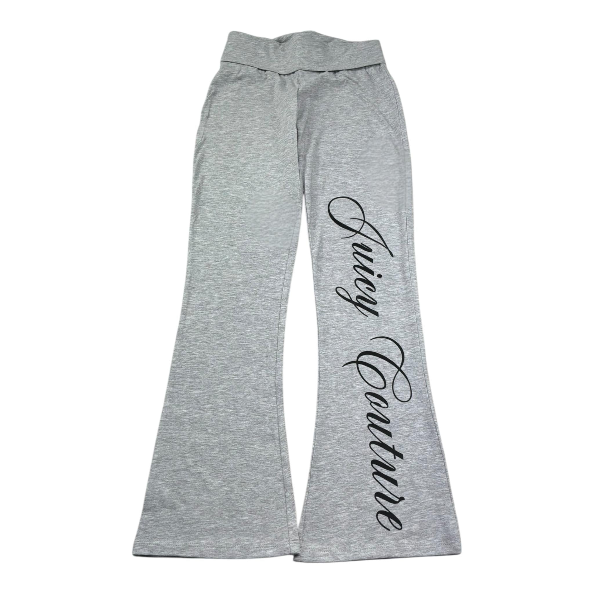 Juicy Couture Pantalone Tinta Unita Modello A Zampa con Stampa per Bambina JBX6689 GRIGIO JUICY COUTURE 