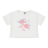 Dixie T-Shirt Tinta Unita Girocollo con Stampa per Bambina MBD1030G50 BIANCO DIXIE 