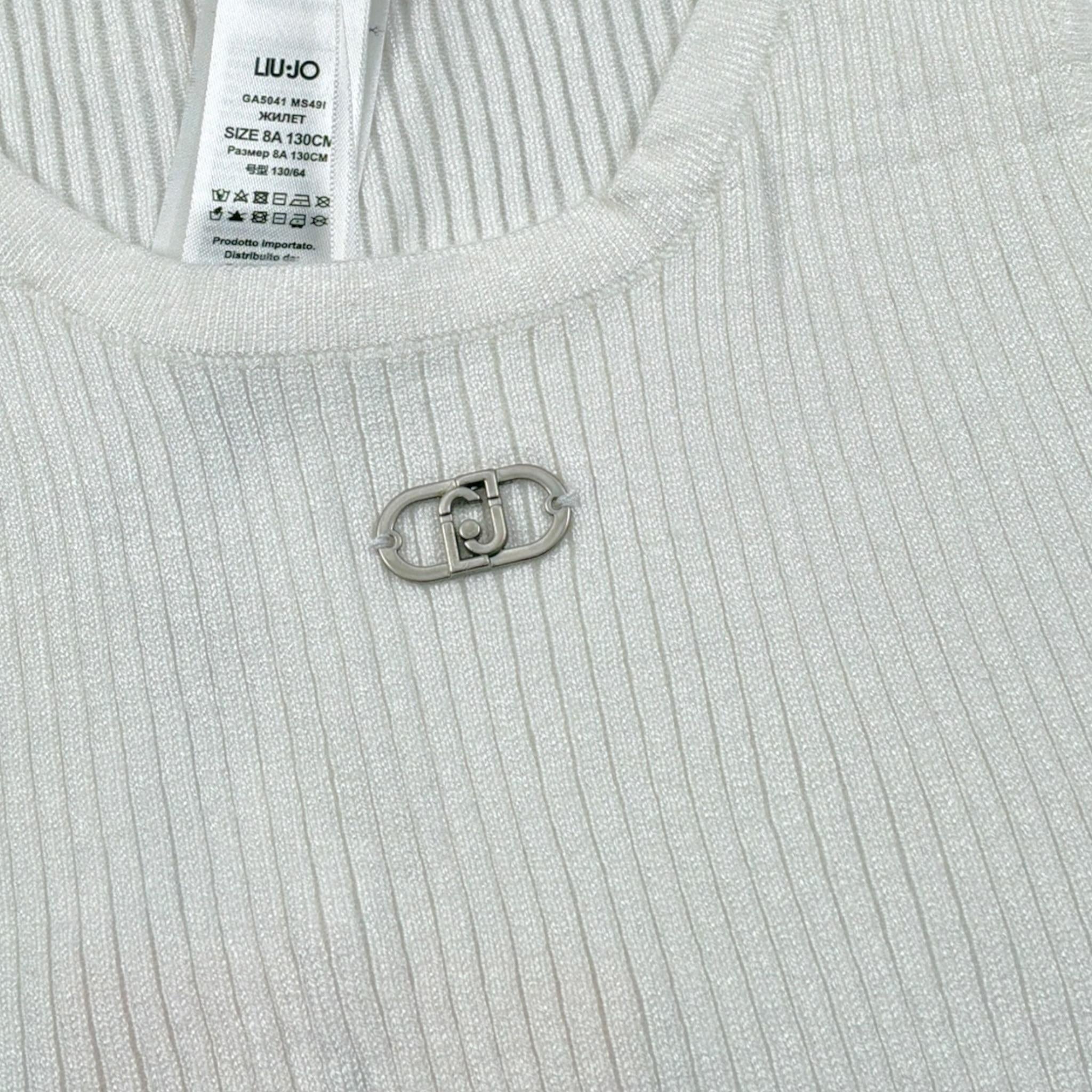 Liu Jo Canotta tinta unita con Logo Bianco per Bambina GA5041XX BIANCO LIU JO 