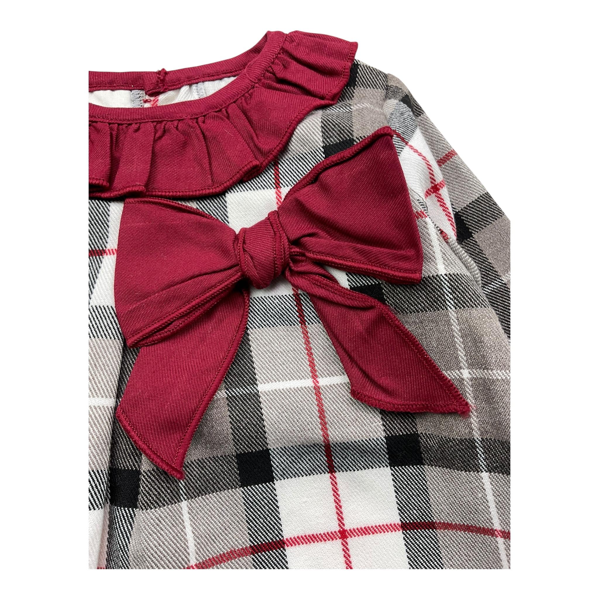 CALAMARO abito tinta unita con fantasia a quadri Bianco per Neonata 21247 BIANCO CALAMARO 