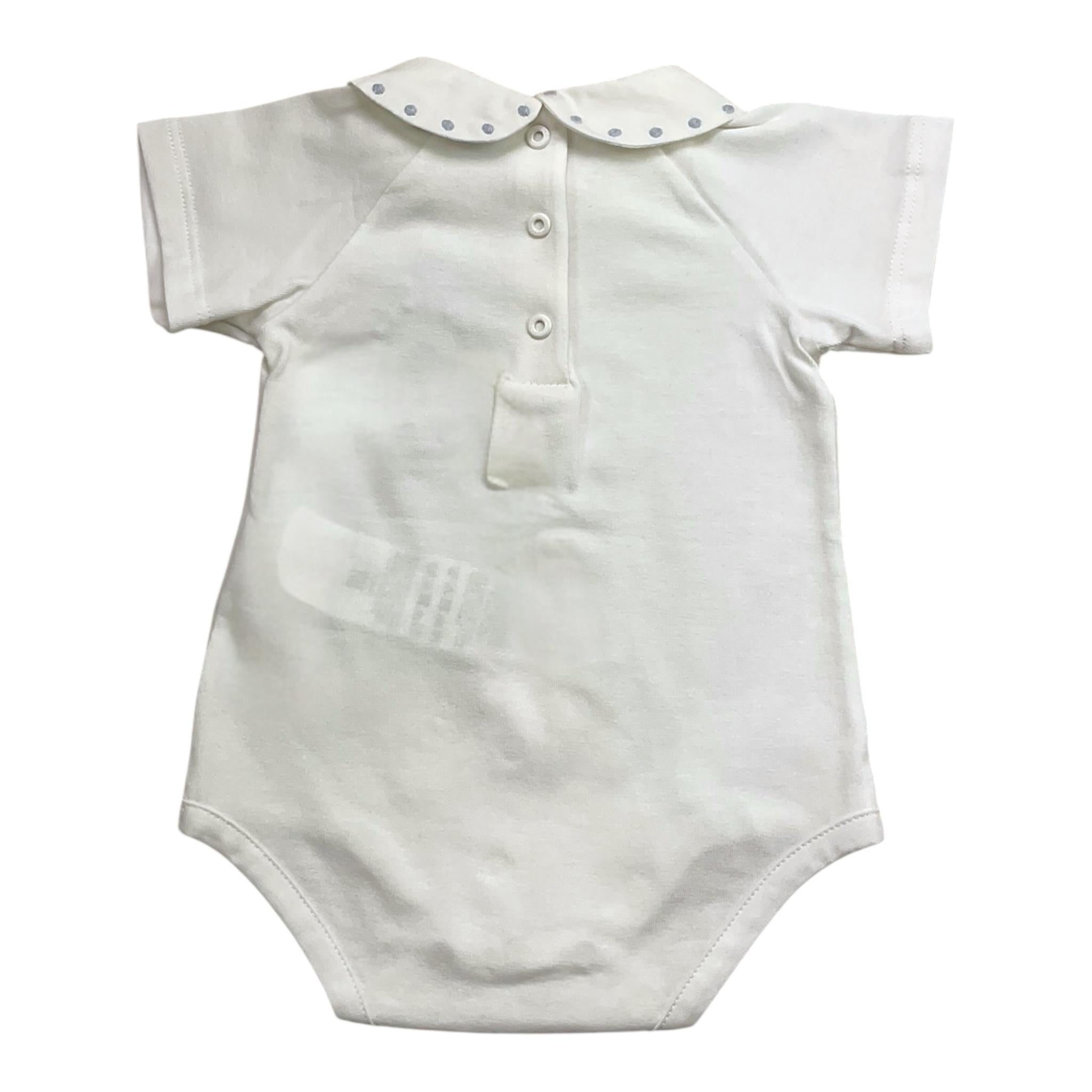 Etro Body Tinta Unita Mezza Manica con Colletto per Neonata GUA521 BIANCO ETRO 