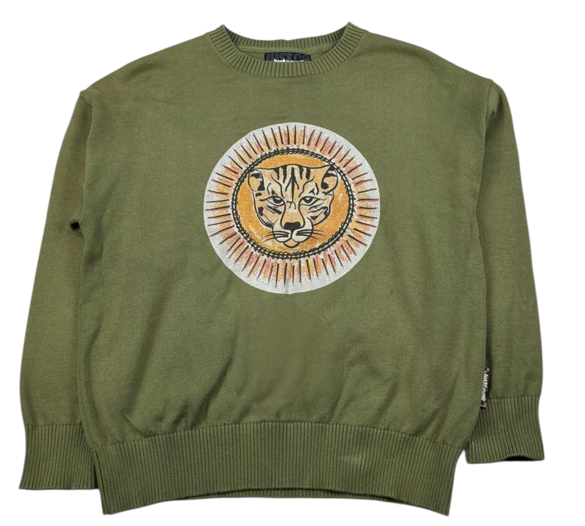 Just Cavalli Maglia Girocollo Tinta Unita con Stampa per Bambino JBP26145MA VERDE JUST CAVALLI 