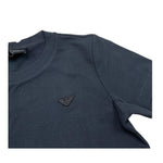 Emporio Armani T-Shirt Girocollo Tinta Unita con Logo per Bambino EB000166 BLU EMPORIO ARMANI 