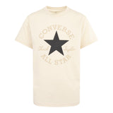 Converse T-Shirt Girocollo Tinta Unita con Logo per Bambino 9CD483 BEIGE CONVERSE 