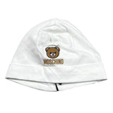 Moschino Cappello Tinta Unita con Stampa per Neonato MRY03E BIANCO MOSCHINO 