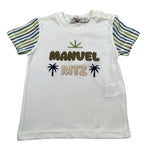 Manuel Ritz T-Shirt Girocollo Tinta Unita con Ricamo per Neonato MR3114 BIANCO MANUEL RITZ 