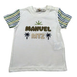 Manuel Ritz T-Shirt Girocollo Tinta Unita con Ricamo per Neonato MR3114 BIANCO MANUEL RITZ 