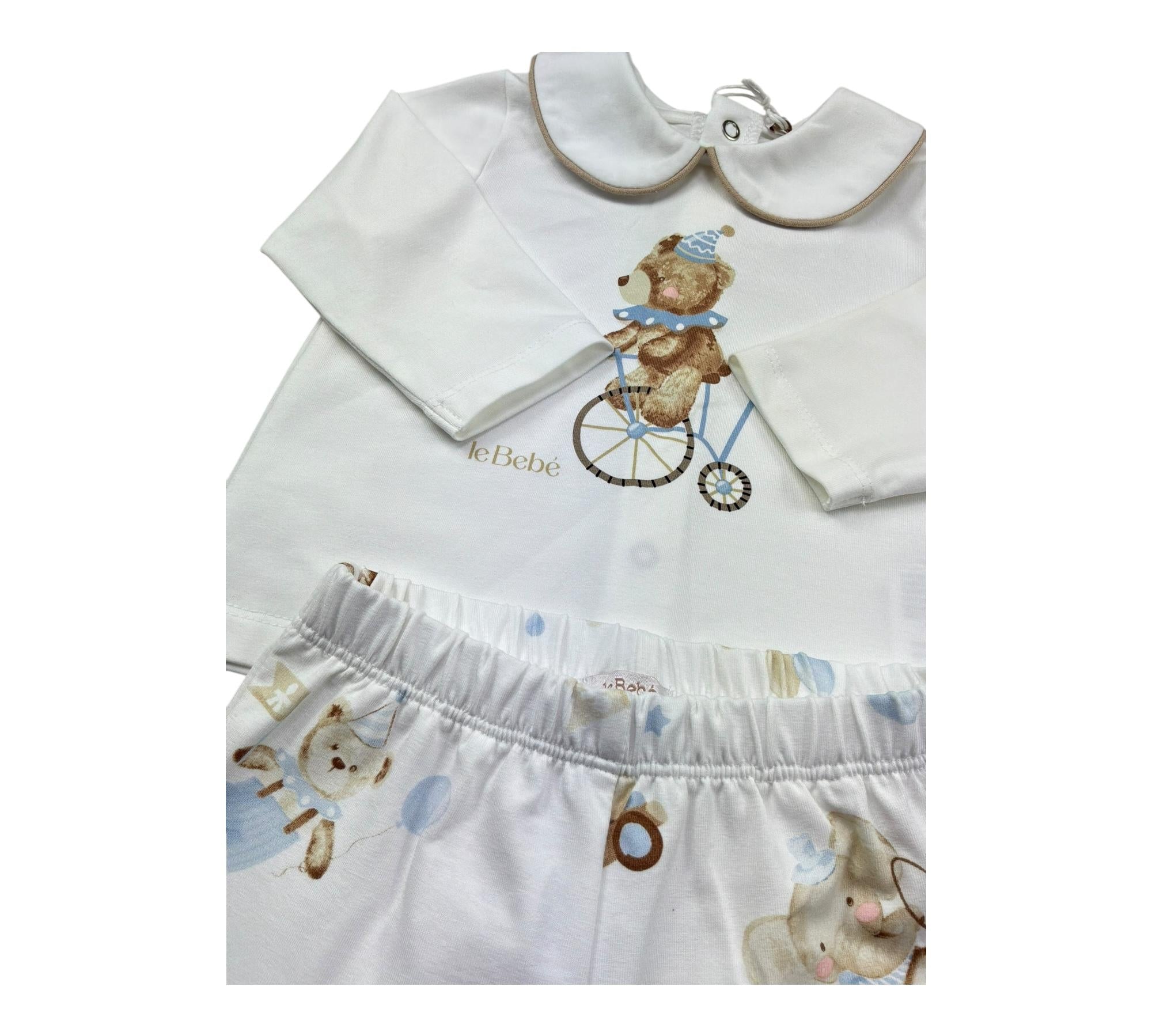 Le Bebe Completo 2 Pezzi Shirt-Ghettina Tinta Unita per Neonato LBB5273 BIANCO LE BEBE 