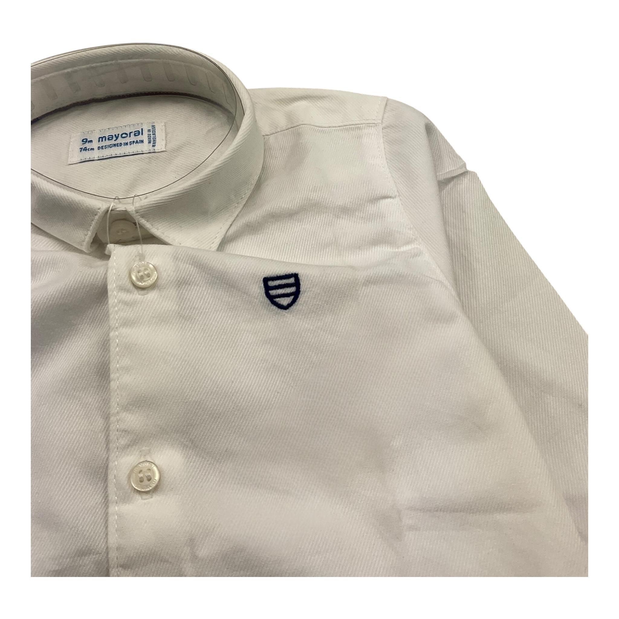 Mayoral Camicia Manica Lunga Tinta Unita per Neonato 124N BIANCO MAYORAL 