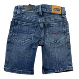 Tommy Hilfiger Bermuda In Denim Tinta Unita con Girovita Regolabile per Bambino KB0KB08133 BLU TOMMY HILFIGER 