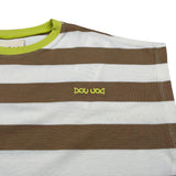 Dou Dou T-Shirt Girocollo Bicolore con Fantasia A Righe per Bambina DW8A21XX PANNA/BEIGE DOU DOU 