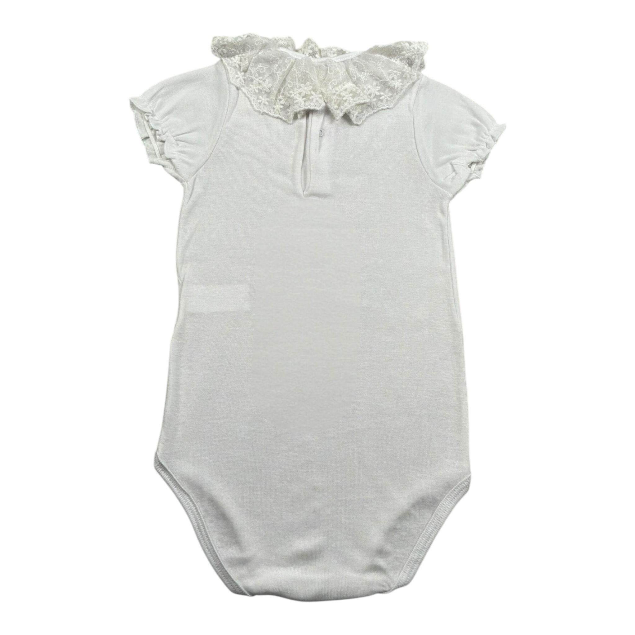 Calamaro Body Mezza Manica Tinta Unita con Colletto per Neonata 19109 BIANCO CALAMARO 