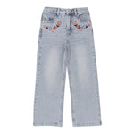 Moschino Jeans Tinta Unita con Ricami per Bambina HDP06B AZZURRO MOSCHINO 