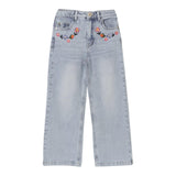 Moschino Jeans Tinta Unita con Ricami per Bambina HDP06B AZZURRO MOSCHINO 