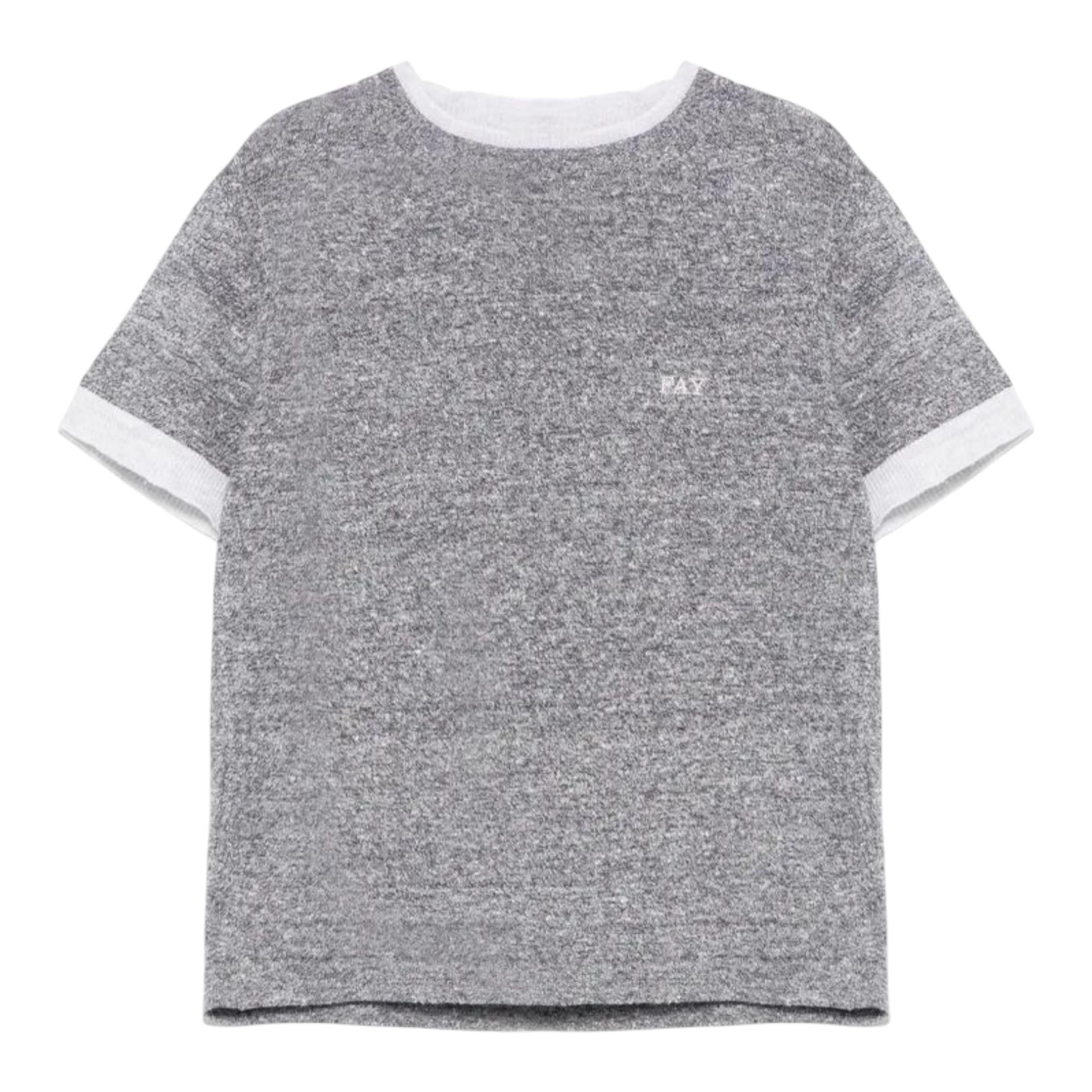 Fay T-Shirt Tinta Unita con Logo per Bambino FW9P41 GRIGIO FAY 