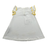 Liu Jo Abito Giromanica tinta unita con Ricami Bianco per Neonata KA3187 BIANCO LIU JO 