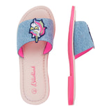 Billieblush Ciabatta Tinta Unita con Stampa Azzurro per Bambina