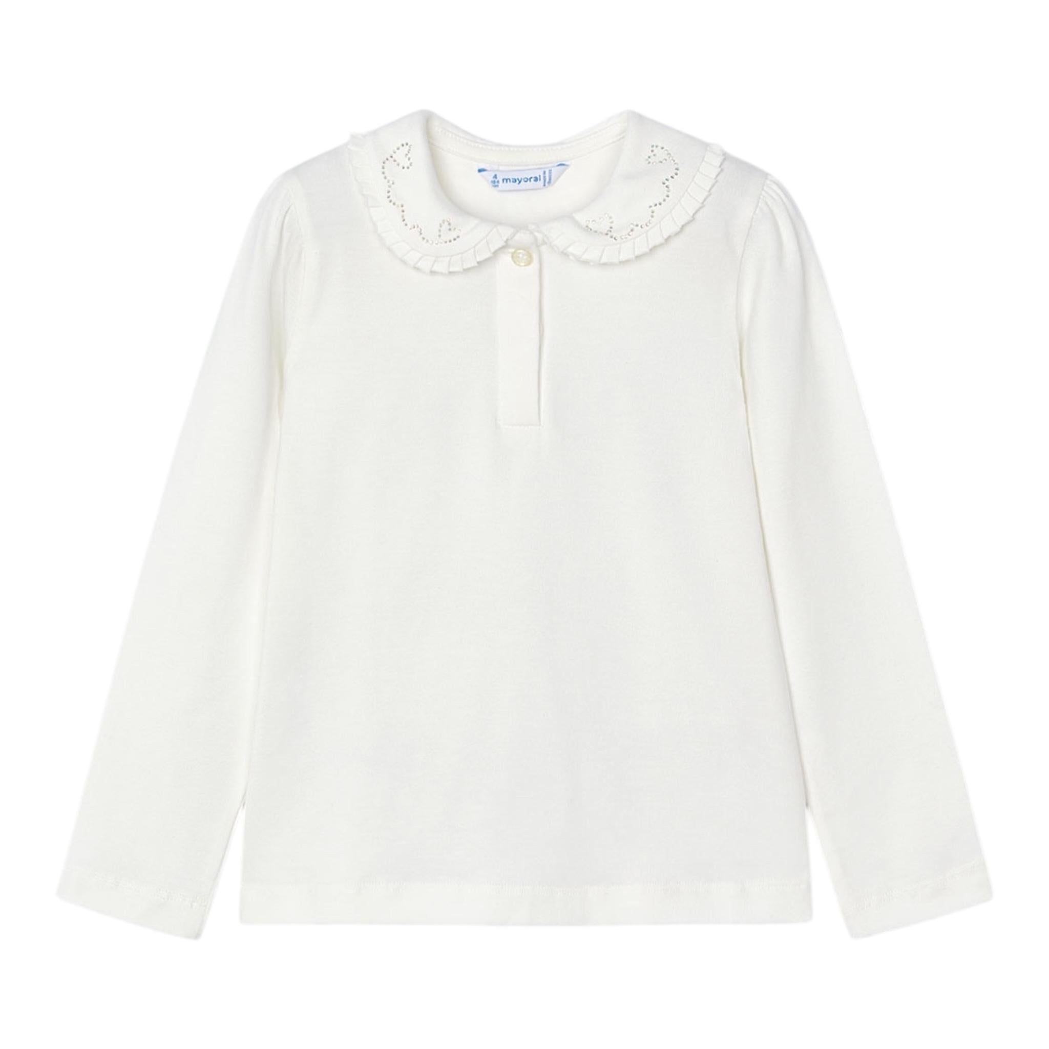 MAYORAL shirt tinta unita con colletto Bianco per Bambina 13133C BIANCO MAYORAL 