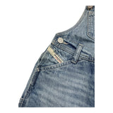Diesel Salopette In Denim Tinta Unita Modello Bermuda Azzurro Per Bambino