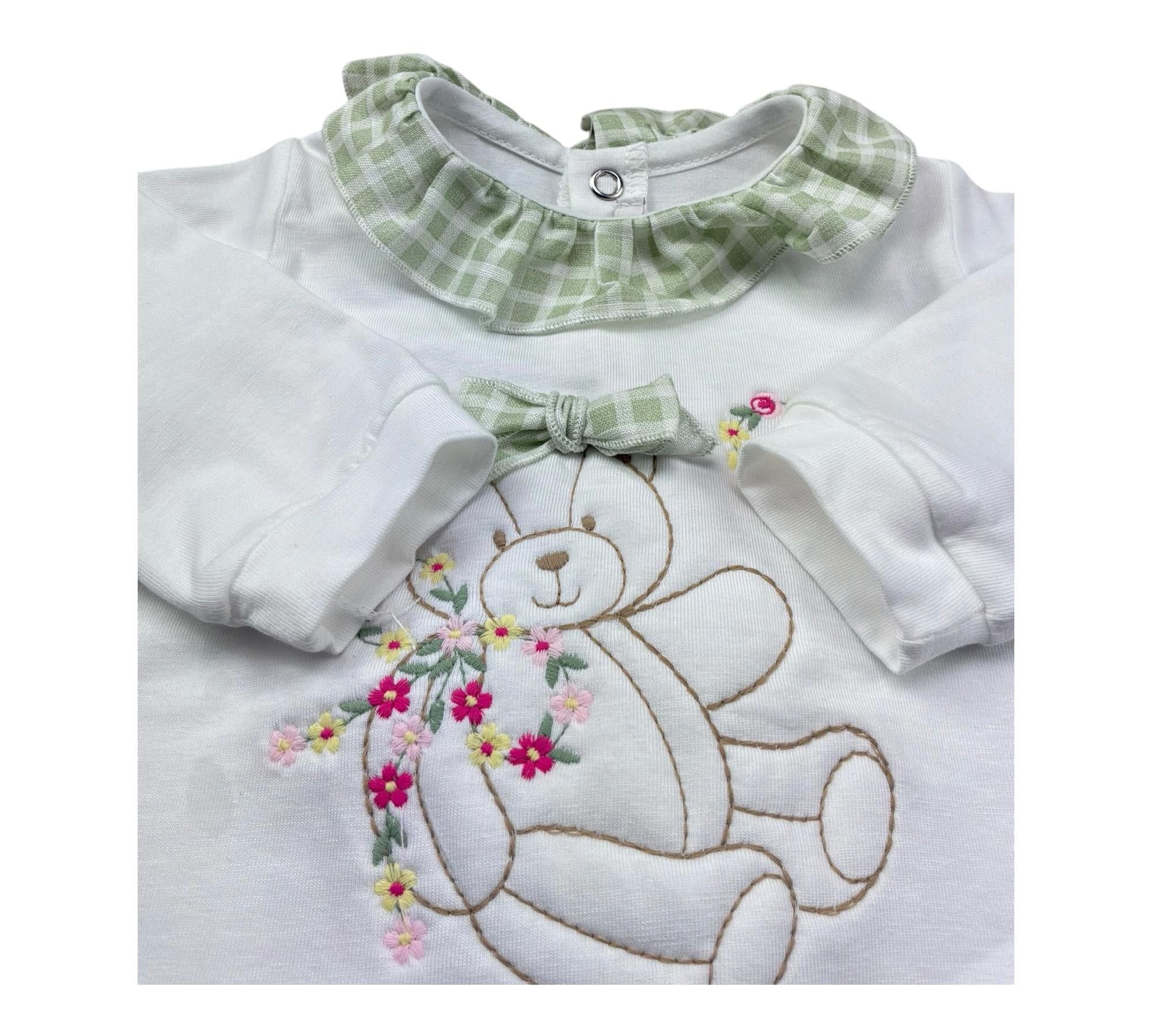 Le Bebe Tutina Manica Lunga Tinta Unita con Colletto per Neonata LBG6229 BIANCO LE BEBE 