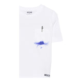 Moschino T-Shirt Girocollo Tinta Unita con Taschino per Bambino HUM055X BIANCO MOSCHINO 