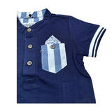 Sarabanda Polo Mezza Manica Tnta Unita con Taschino per Neonato 0J510 BLU SARABANDA 