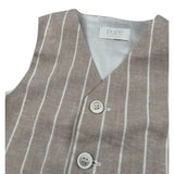 Pure Firenze Gilet Tinta Unita con Fantasia A Righe per Neonato PC03353 BEIGE PURE FIRENZE 