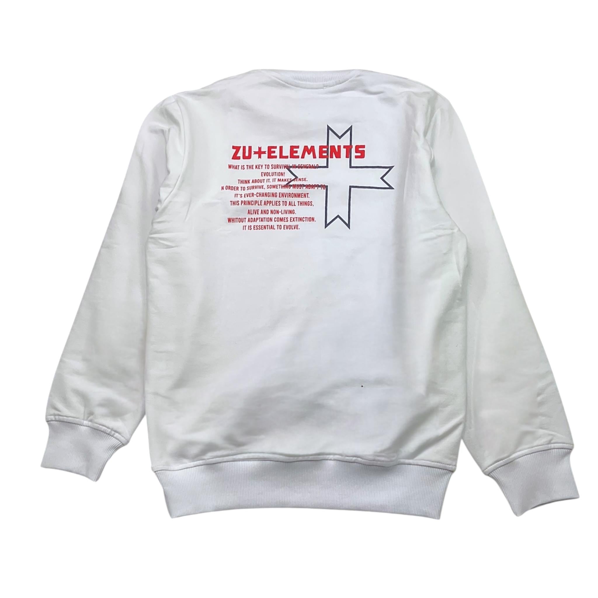 ZU+ELEMENTS felpa girocollo tinta unita con stampa Bianco per Bambino ZU1712 BIANCO ZU+ELEMENTS 