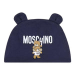 MOSCHINO cappello tinta unita con orecchie Blu per Neonato MUX04V BLU MOSCHINO 