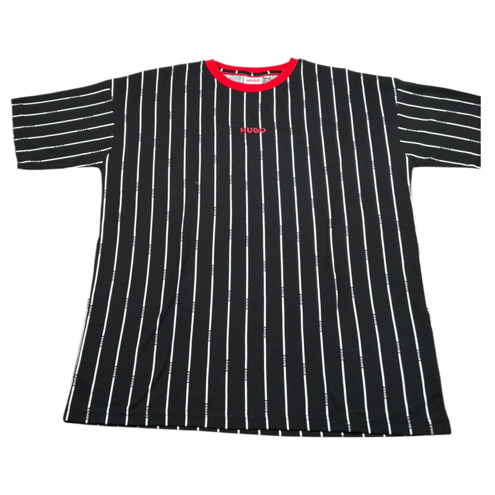 Hugo  T-Shirt tinta unita con Fantasia A Righe Nero per Bambino G00013 NERO HUGO 