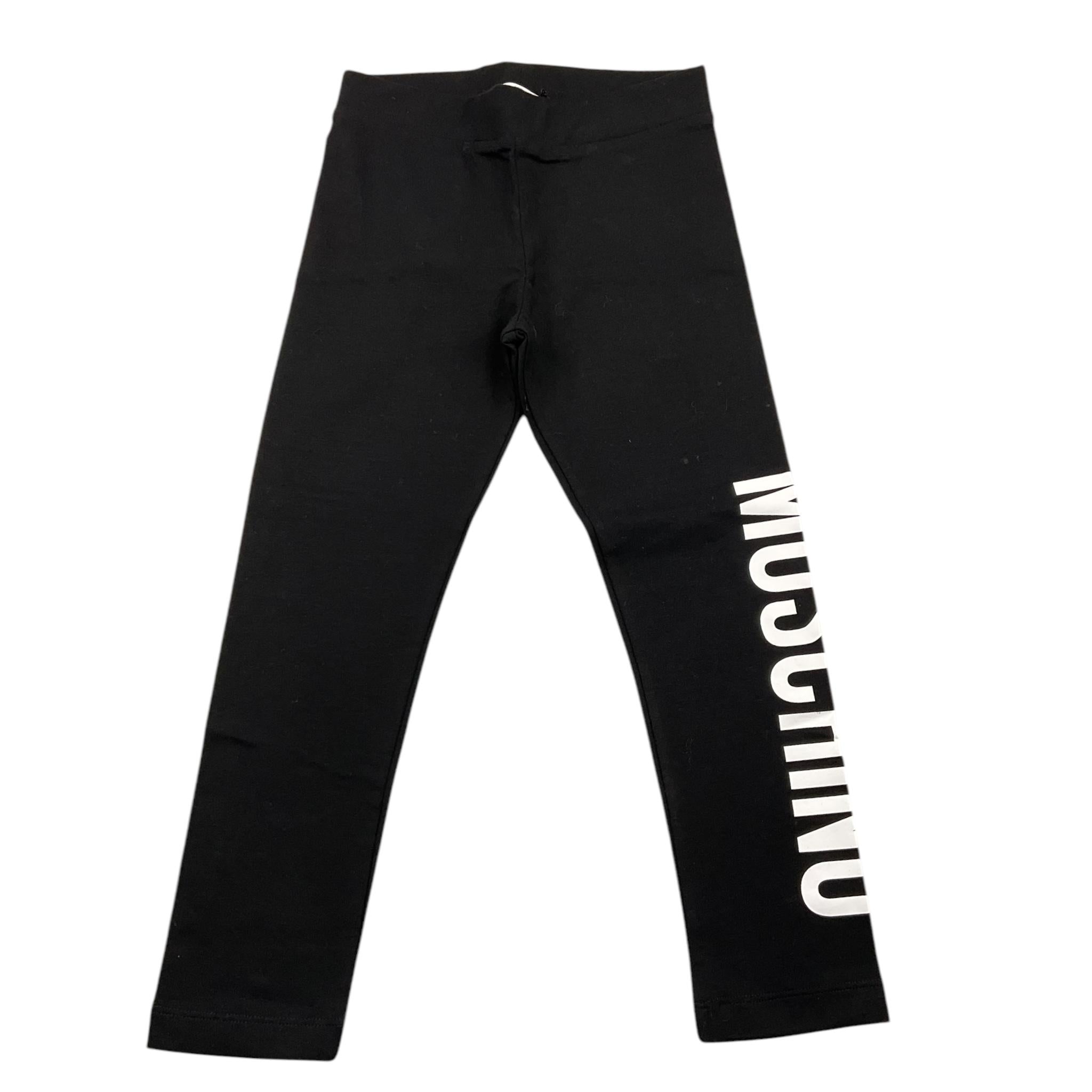 MOSCHINO leggins tinta unita con stampa logo Nero per Bambina HDP067X NERO MOSCHINO 