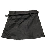 Vicolo Gonna In Ecopelle Tinta Unita Con Cinturino Nero Per Bambina