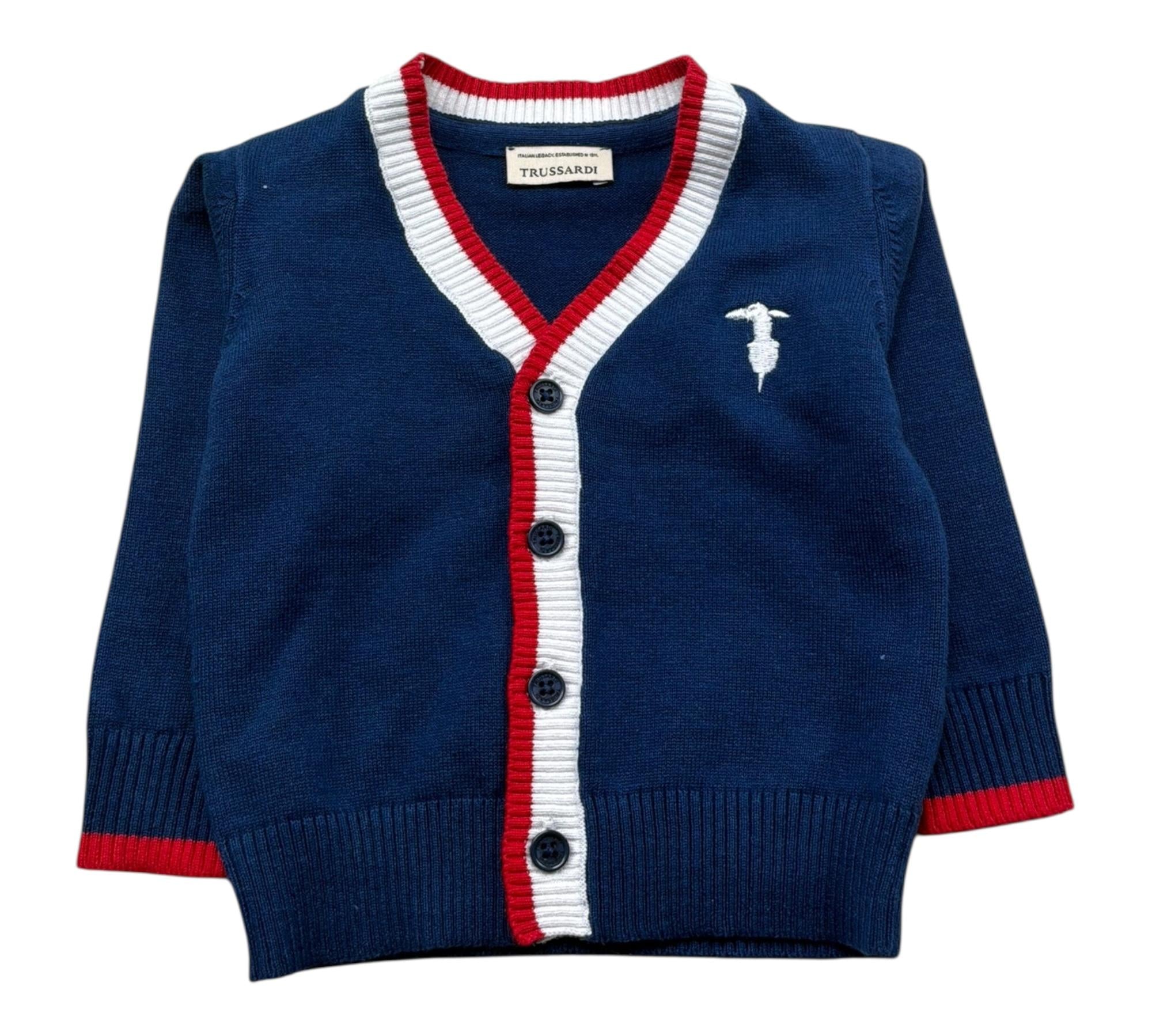 Trussardi Cardigan Tinta Unita Scollo A V per Neonato TIP26007CD BLU TRUSSARDI 