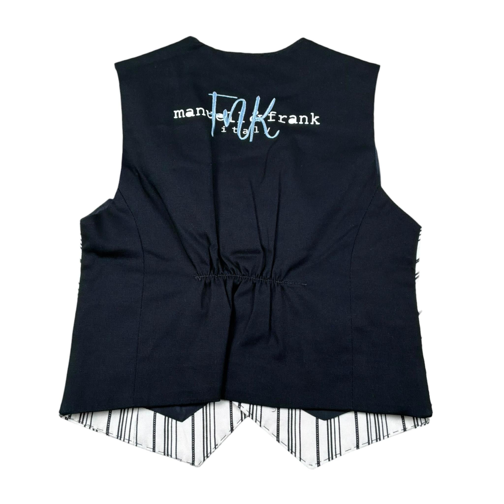 Manuell & Frank Gilet Bicolore Fantasia A Righe per Bambino MF5150B BIANCO/BLU MANUELL & FRANK 