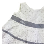 Le Bebe Abito Giromanica Tinta Unita con Ricami per Neonata LBG0692 BIANCO LE BEBE 