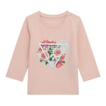 GUESS shirt girocollo tinta unita con stampa in contrasto  Rosa per Neonata A4I05K6YW4 ROSA GUESS 