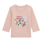 GUESS shirt girocollo tinta unita con stampa in contrasto  Rosa per Neonata A4I05K6YW4 ROSA GUESS 