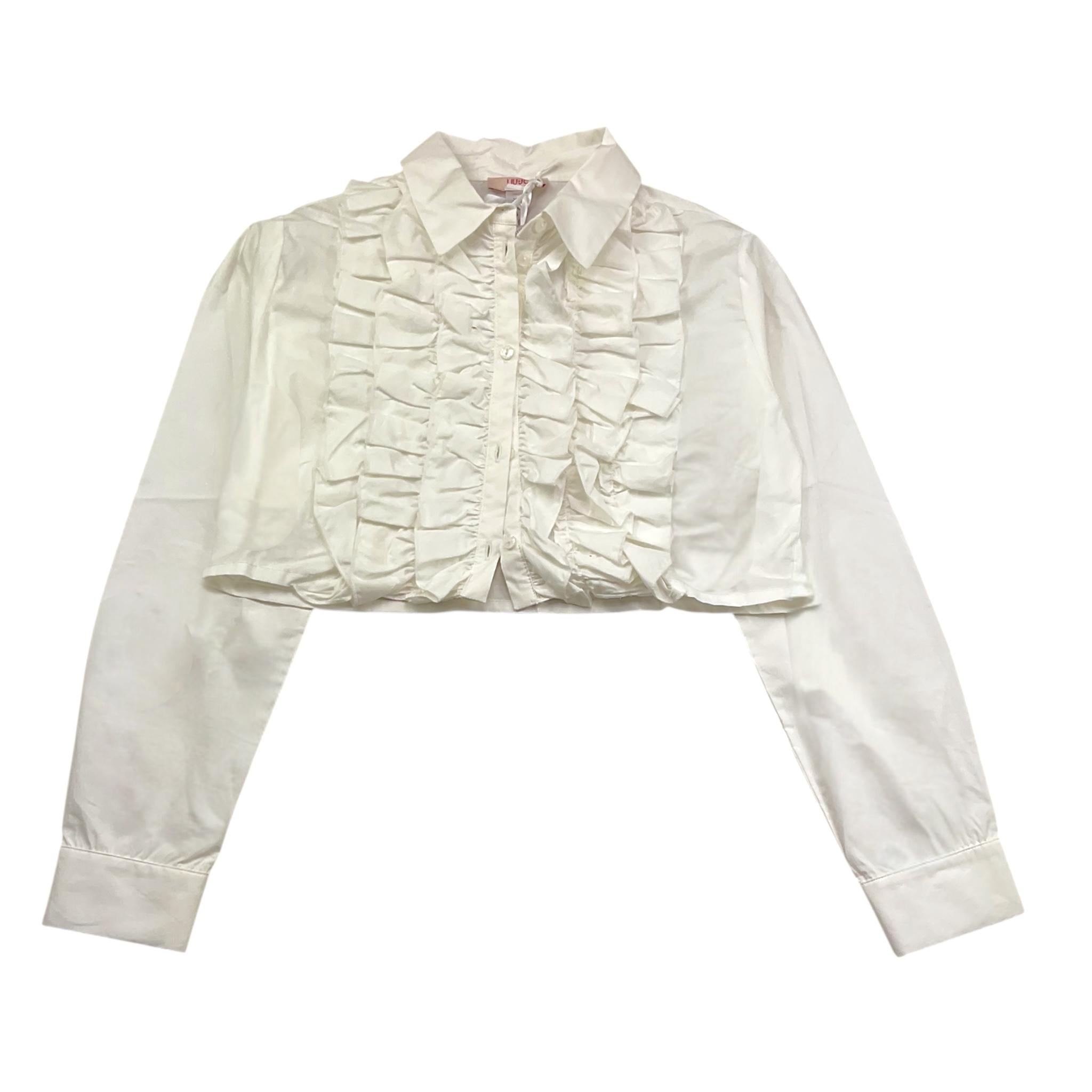 Liu Jo Camicia Tinta Unita con Balze per Bambina GA4108 BIANCO LIU JO 