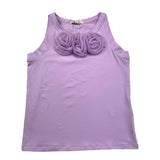 Angel'S Face Einfarbiges Tanktop mit Rundhalsausschnitt und lila Applikationen für Mädchen