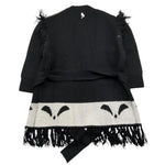 PATRIZIA PEPE cardigan tinta unita con frange Nero per Bambina 7K0045 NERO PATRIZIA PEPE 