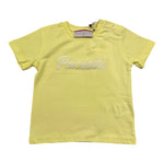 Cesare Paciotti T-Shirt Girocollo Tinta Unita con Logo per Bambino TSP4157BJ GIALLO CESARE PACIOTTI 