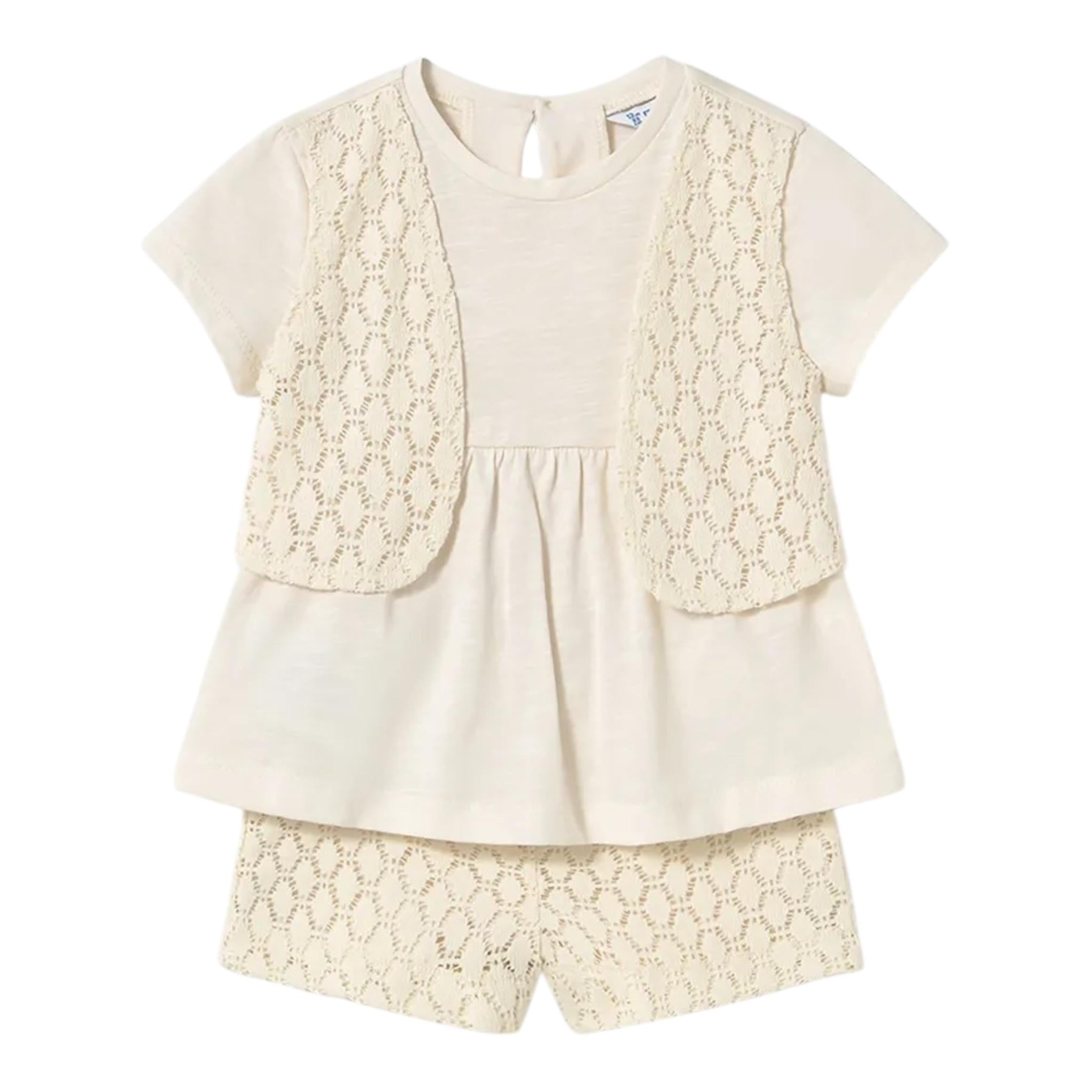 Mayoral Completo 2 Pezzi T-Shirt-Short per Neonata 1239X PANNA MAYORAL 