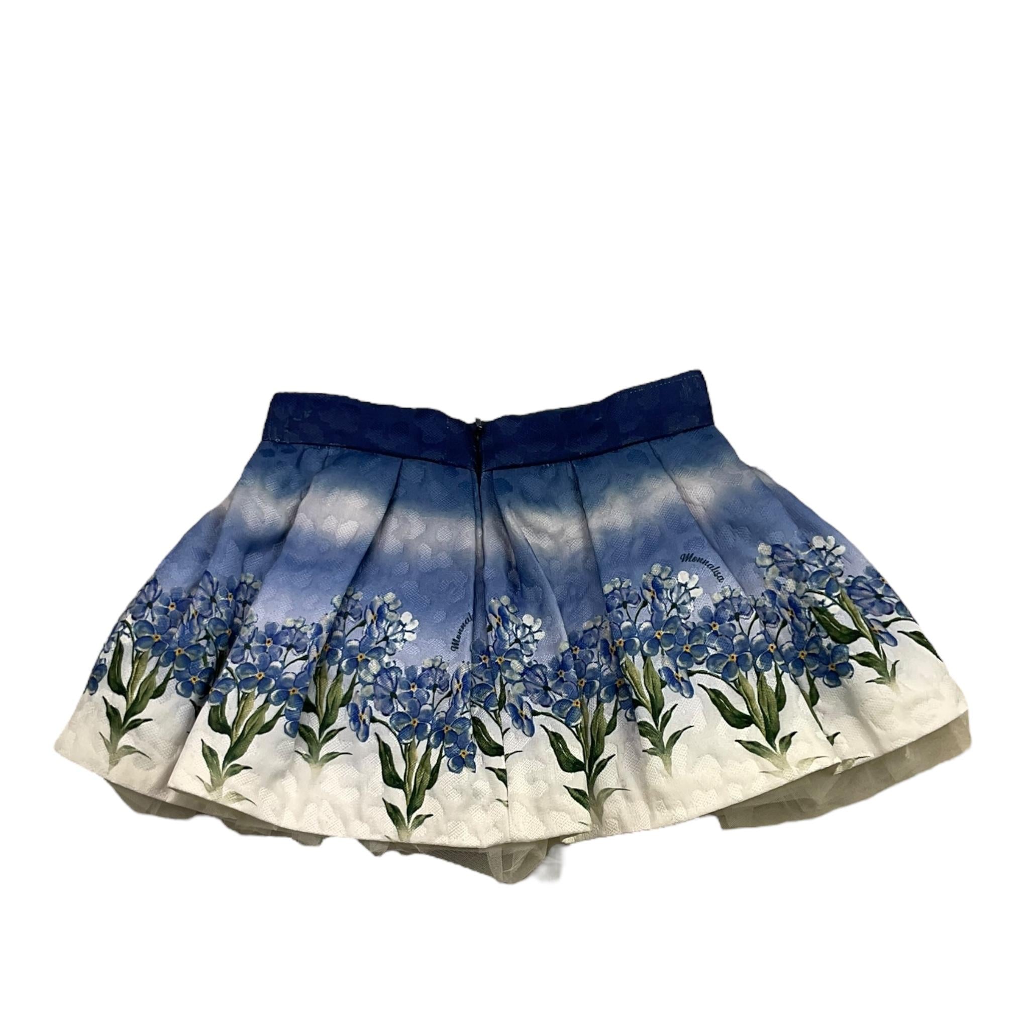 MONNALISA gonna tinta unita con stampa Blu per Neonata 11B702N BLU MONNALISA 