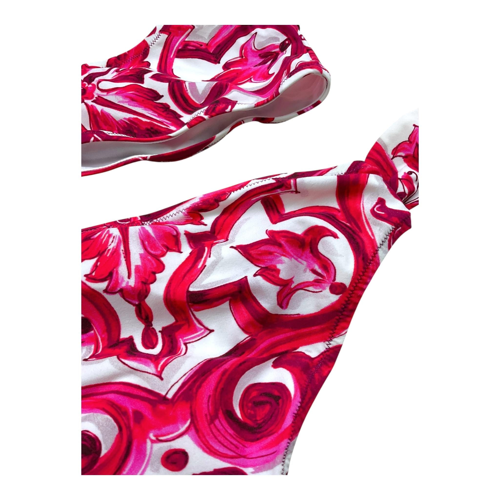 Dolce & Gabbana Costume 2 Pezzi Slip-Fascia con Fantasia per Bambina L5J82 BIANCO DOLCE & GABBANA 