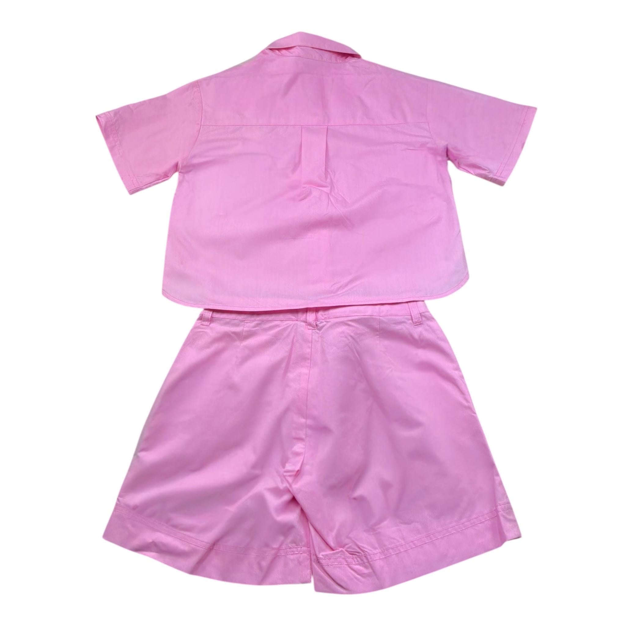 Moschino Completo 2 Pezzi Camicia-Short Tinta Unita per Bambina HDG01L ROSA MOSCHINO 