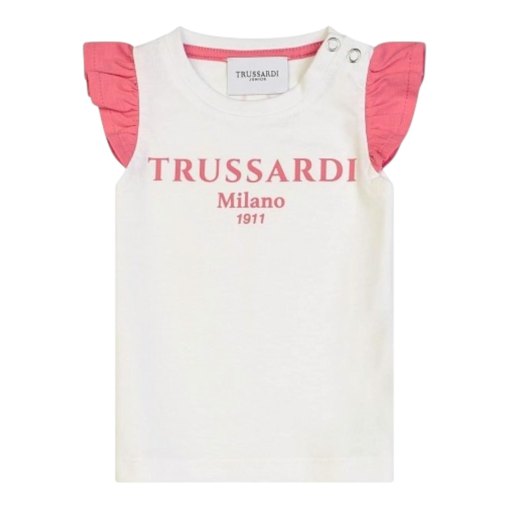 Trussardi Completo 2 Pezzi T-Shirt-Gonna Bicolore per Neonata TIP25006CJ BIANCO/ROSA TRUSSARDI 