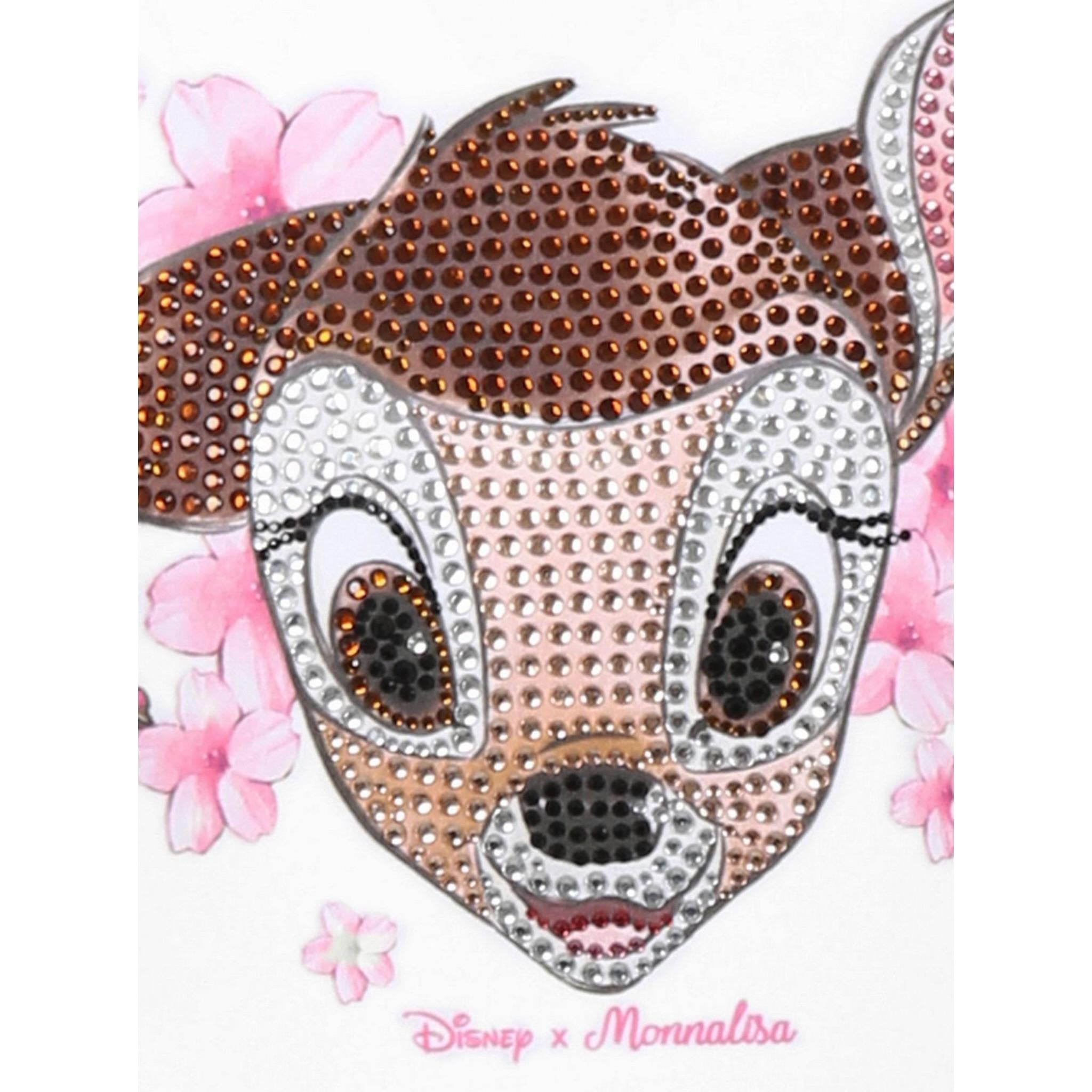 Monnalisa T-Shirt Girocollo Tinta Unita con Stampa per Bambina 19E607 BIANCO MONNALISA 