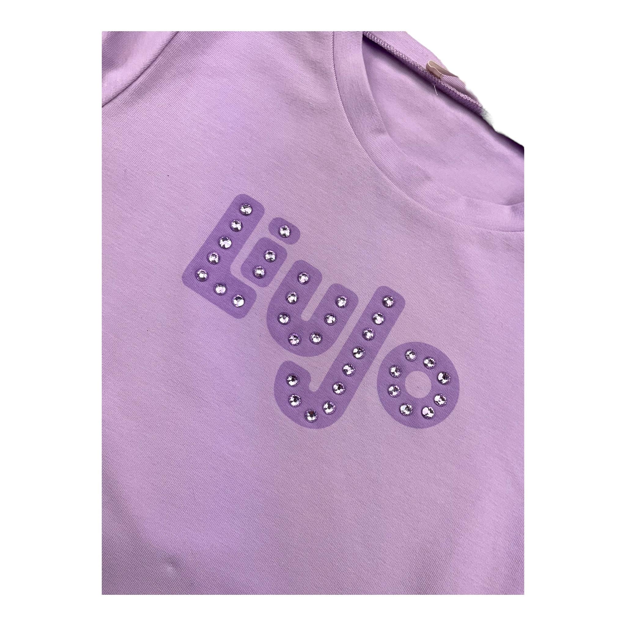 LIU JO shirt girocollo tinta unita con stampa Lilla per Neonata KF4090N LILLA LIU JO 