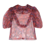 Philosophy Camicia Mezza Manica Stampa Fantasia Floreale Con Top Rosso Per Bambina