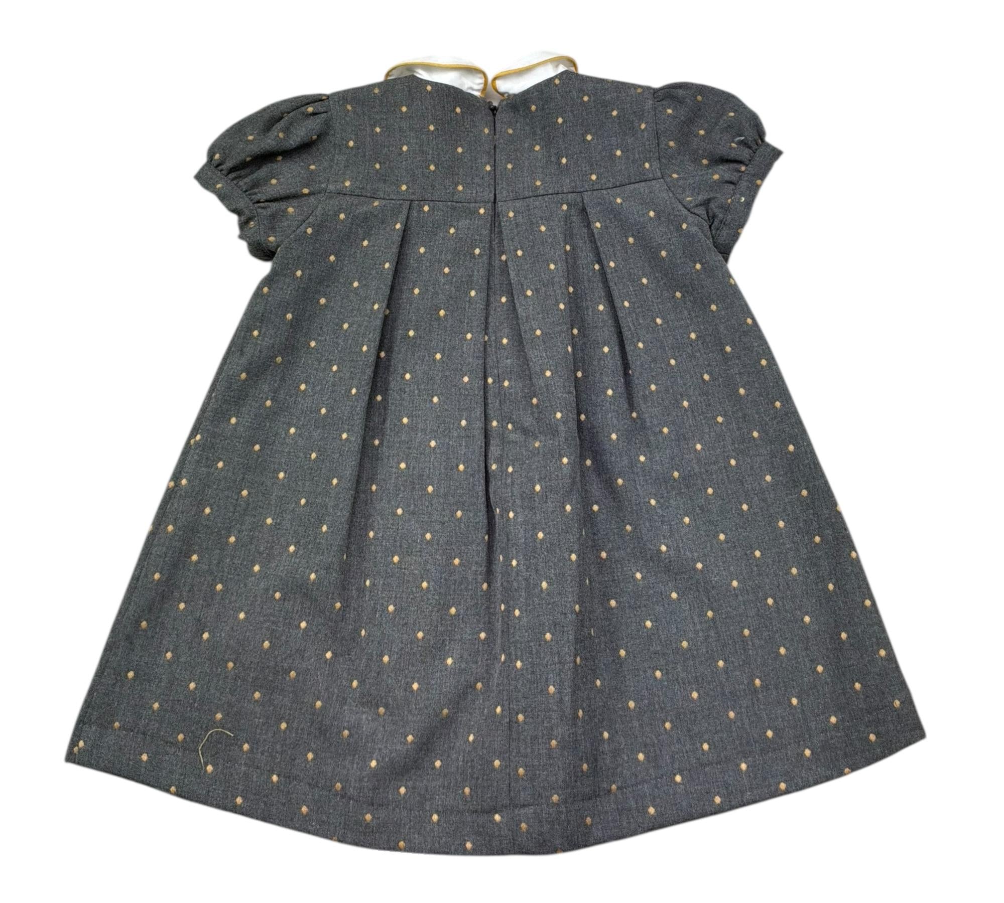 Le Bebe Abito Mezza Manica Tinta Unita con Colletto per Bambina LBG0424J GRIGIO LE BEBE 